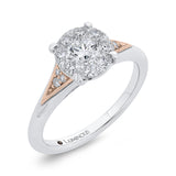 14 Kt White & Rose Gold Luminous Ring Engagement Ring