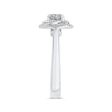 14 Kt White Gold Luminous Ring Engagement Ring