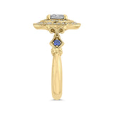 14 Kt Yellow & White Gold Luminous Ring Engagement Ring
