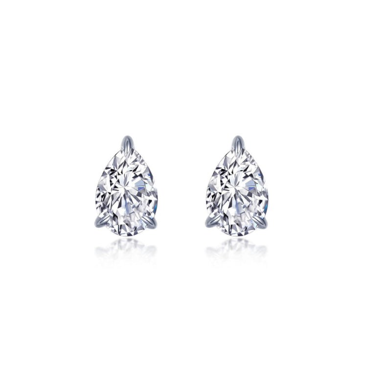 Pear-Shaped Solitaire Stud Earrings