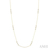3/4 Ctw Round Cut Diamond Station Necklace in 14K Yellow Gold