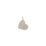 Gold Finish Sterling Silver Heart Charm With Simulated Diamonds For Ll7136B