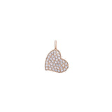 Rose Gold Finish Sterling Silver Heart Charm With Simulated Diamonds For Ll7136B
