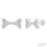 Dog Bone Petite Diamond Fashion Earrings