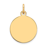 14k Plain .027 Gauge Circular Engravable Disc Charm