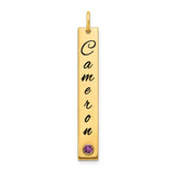 14KY Enameled w/14k Bezel Birthstone Vertical Bar Charm