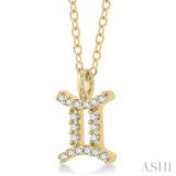 Gemini Zodiac Diamond Pendant