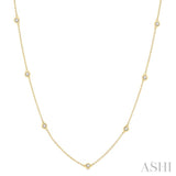 1/3 Ctw Round Cut Diamond Station Necklace in 14K Yellow Gold