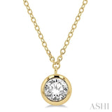 1/2 ctw Round Cut Diamond Necklace in 14K Yellow Gold