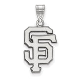 10k White Gold MLB LogoArt San Francisco Giants Letters S-F Large Pendant