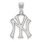 10k White Gold MLB LogoArt New York Yankees N-Y Large Pendant