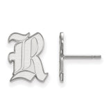 10k White Gold LogoArt Rice University Letter R Small Post Earrings