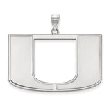 10k White Gold LogoArt University of Miami Florida Letter U Extra Large Pendant