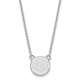 10k White Gold LogoArt University of New Mexico Small Pendant 18 inch Necklace