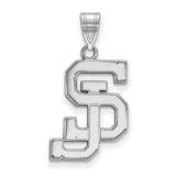 10k White Gold LogoArt San Jose State University S-J Large Pendant