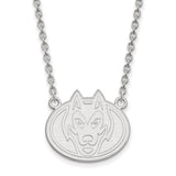 10k White Gold LogoArt St. Cloud State University Husky Large Pendant 18 inch Necklace