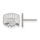 10k White Gold LogoArt Ohio University Extra Small Post Earrings