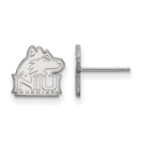 10k White Gold LogoArt Northern Illinois University N-I-U Huskies Extra Small Post Earrings