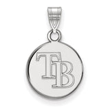 10k White Gold MLB LogoArt Tampa Bay Rays Letters T-B Small Disc Pendant