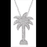 1/6ctw Diamond Palmetto Pendant set in Sterling Silver with 18