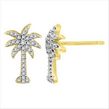 1/4kt t.w. Diamond Palmetto Stud Earrings in white or yellow gold