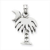 14KT White Gold Palmetto with Cresent Moon Pendant  add 18
