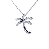 Fun and playful. This palm tree pendant is set with Lafonn's signature Lassaire simulated diamonds in sterling silver bonded with platinum. The pendant comes on an adjustable 18'' chain.