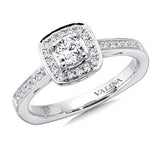 Halo Engagement Ring Mounting in 14K White Gold (.24 ct. tw.)